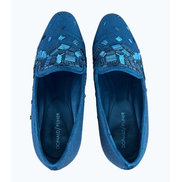 Donald J Pliner Women’s Black Beaded Loafers Slip-On Flats Size 10M - Picture 7 of 11